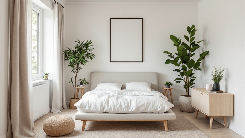 Gästezimmer mit Ausziehbett und hellen Möbeln