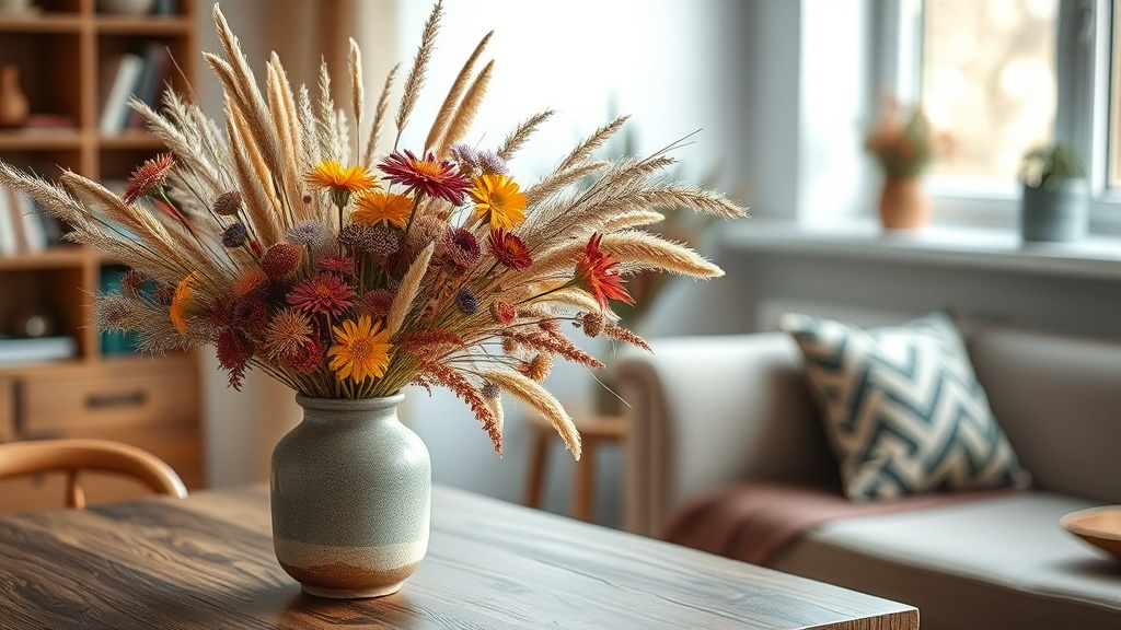 Trockenblumen und Gräser als Deko: arrangieren, pflegen und saisonal wechseln